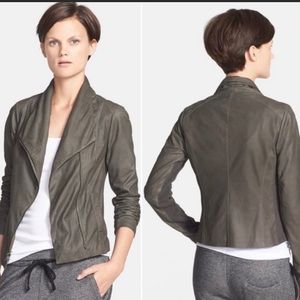 Vince green leather jacket size XS